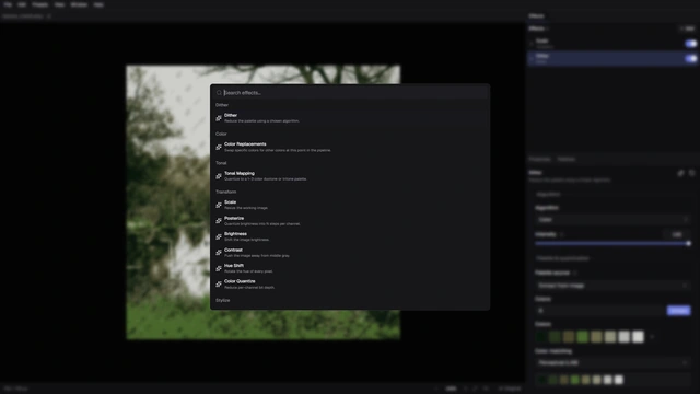 The stage picker for adding a configurable processing stage to a pipeline.